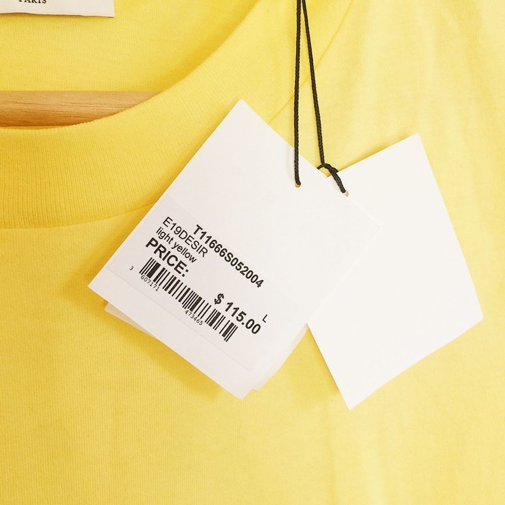 Sandro Paris NWT Men’s Désir Yellow Tee Shirt L - Picture 3 of 4